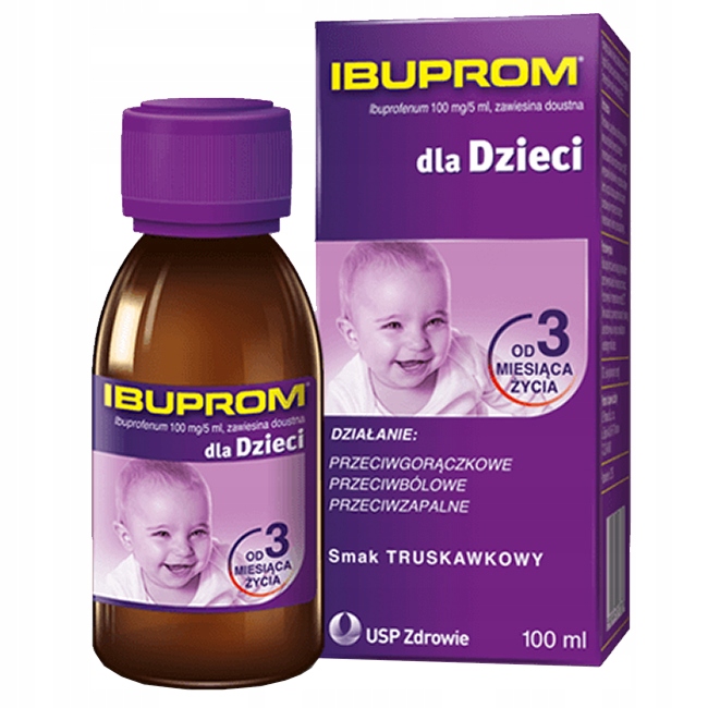 Ibuprom dla Dzieci 100 mg truskawka syrop 100 ml