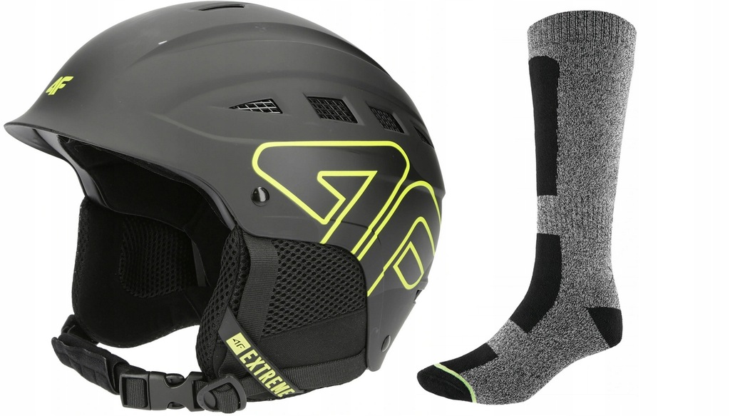 KASK NARCIARSKI 4F KSU002 M 54-56cm + skarpety