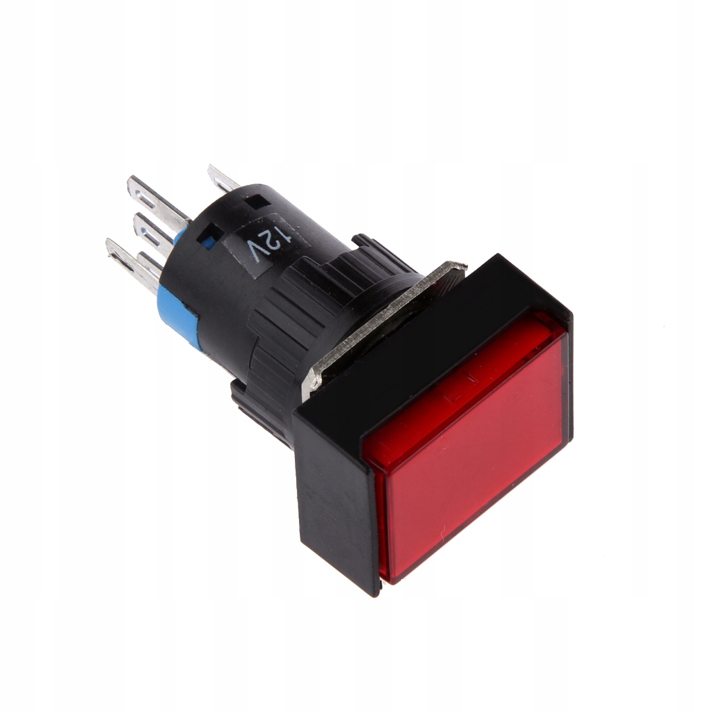 5 Pin 12V 24*19mm LED Light Mini Reset Switch for Contactor Red