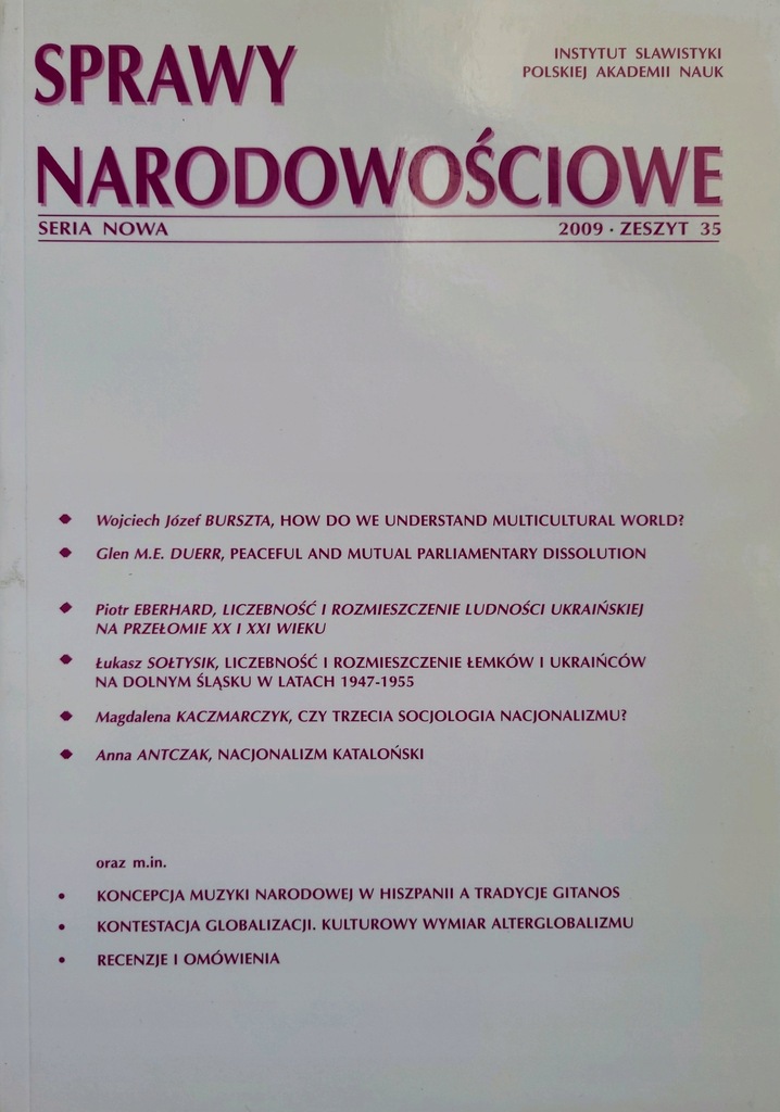 Sprawy Narodowościowe Zeszyt 35 ludność ukraińska