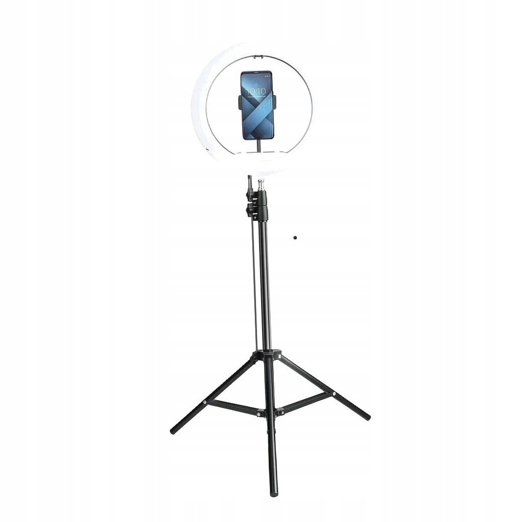 Lampa LED Ring Stream pierścieniowa 13 cali z uchwytem na telefon + statyw