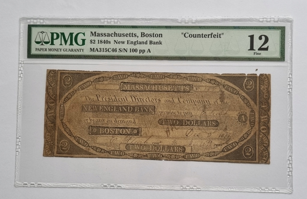 PMG 12 - 2 dolary 1840r - Falsyfikat z epoki
