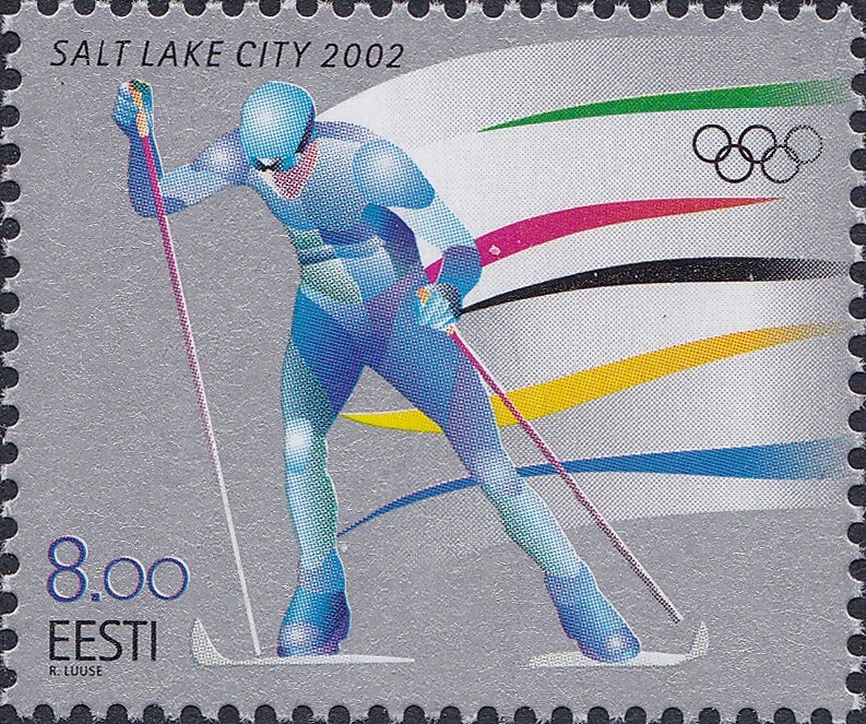 Estonia 2002 Znaczek 426 ** sport Olimpiada igrzyska olimpijskie narty