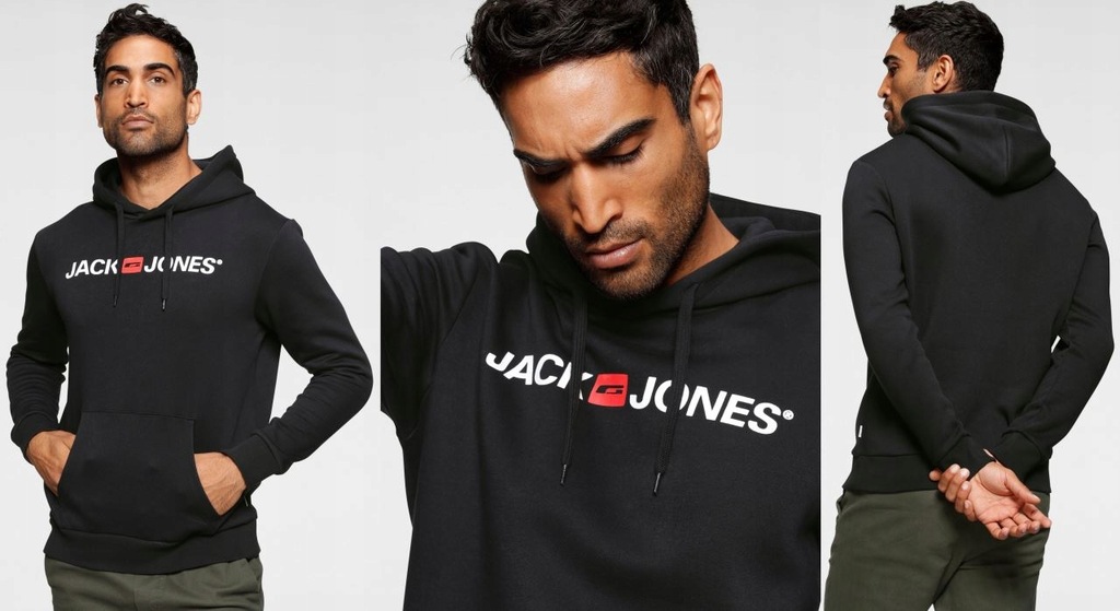 JACK&JONES CZARNA BLUZA MĘSKA XS