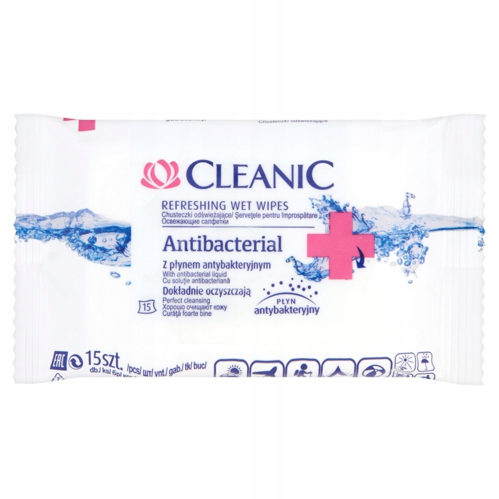 Cleanic Antibacterial Chusteczki odświeżające 15 s