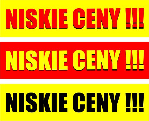 NAKLEJKA INFORMACYJNA - NISKIE CENY - 30X10 CM