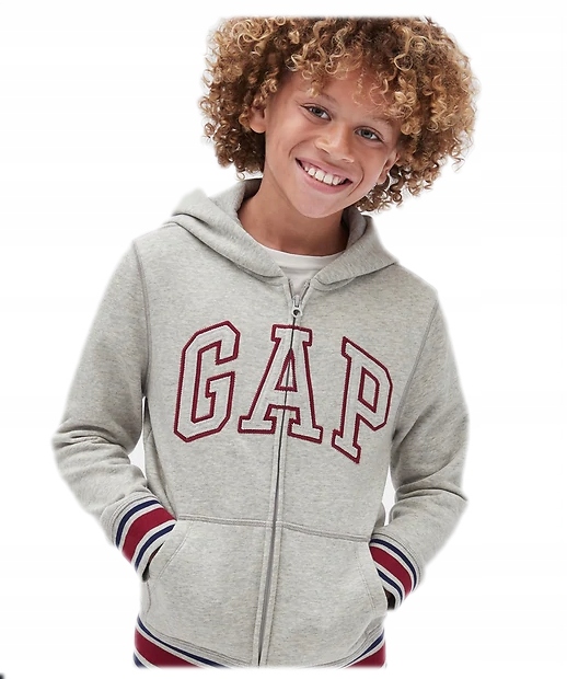 GAP BLUZA KURTKA LOGO BAWEŁNA GREY 152/158