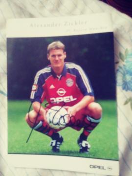 Karta Alexander Zickler z autografem. FC Bayern