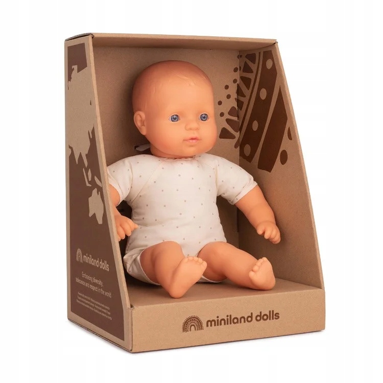 Lalka z Miękkim Brzuchem - Rasa Europejska 32 cm - Miniland Doll