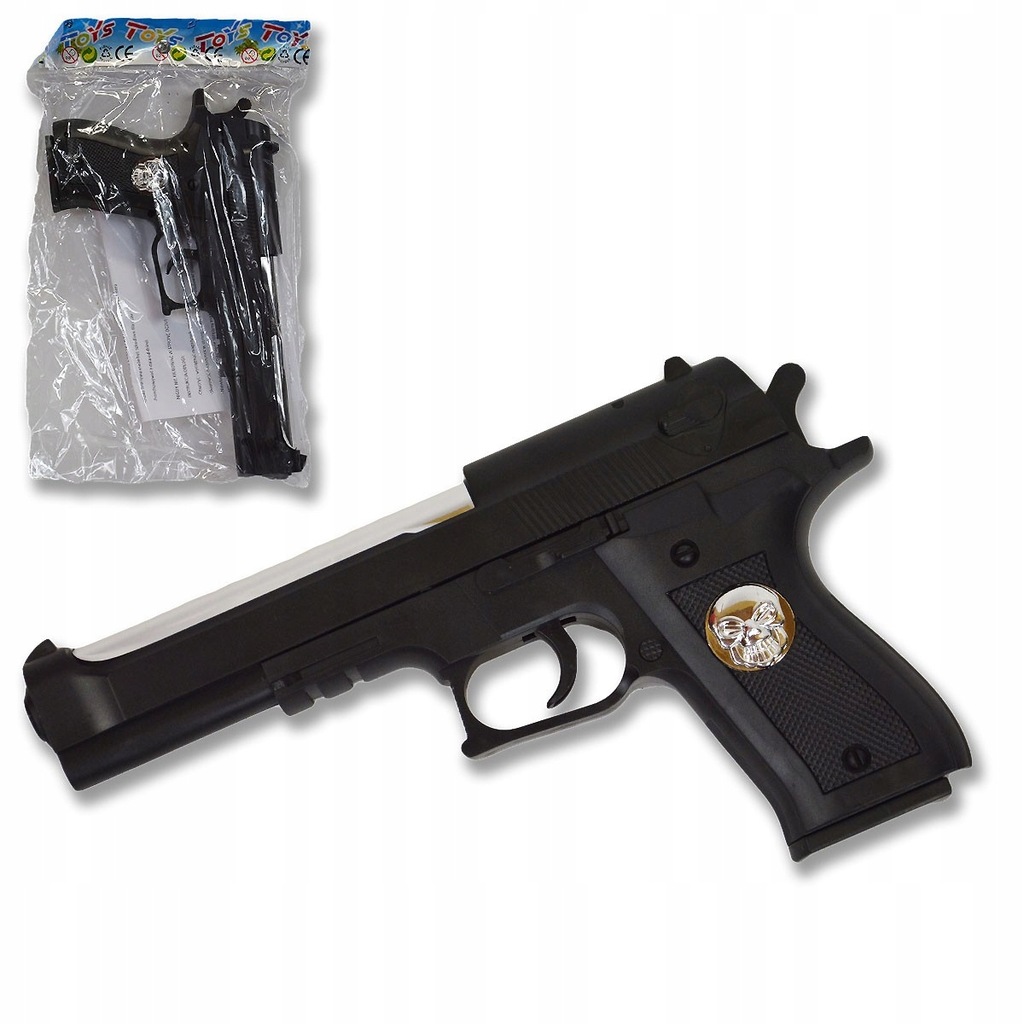 978275 PISTOLET NA KULKI DUŻY Z CZASZKĄ NA RĘKOJEŚ