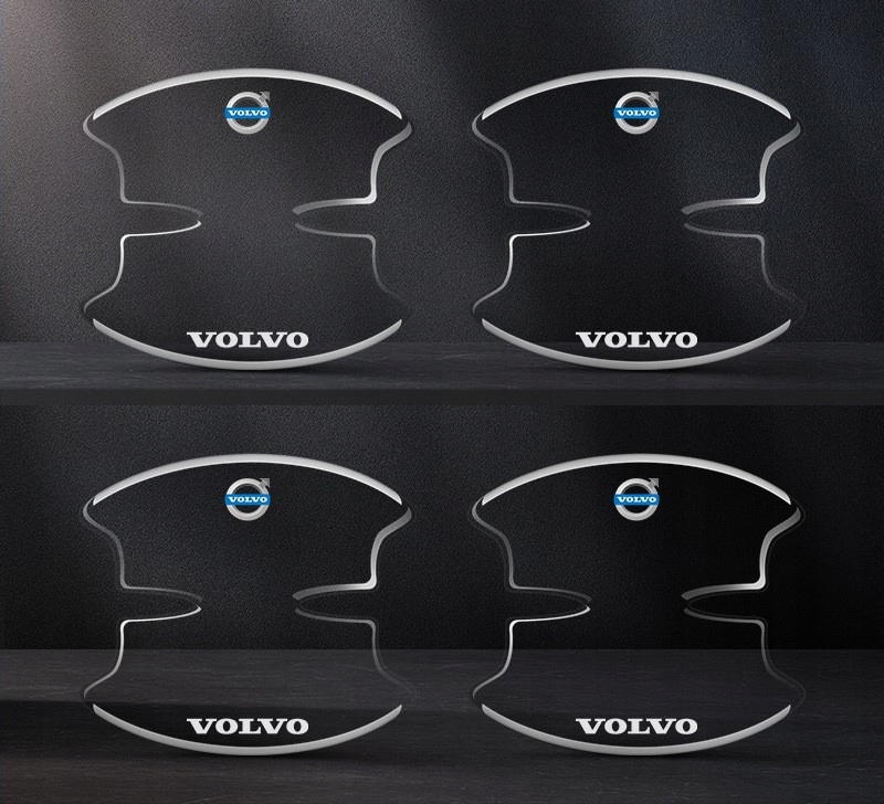 Naklejki Pod Klamki drzwi samochodu VOLVO z Logo 8 sztuk Bezbarwne