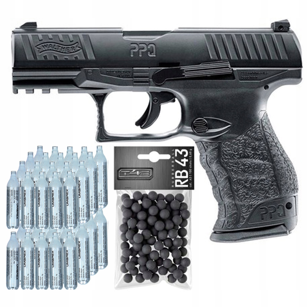 ZESTAW PISTOLET WALTHER PPQ M2 NABOJE GUMA METAL