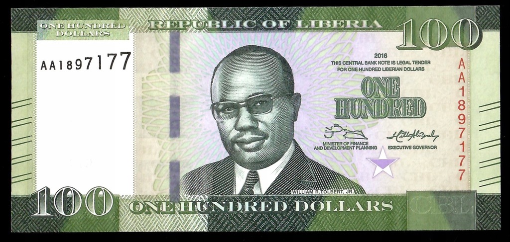Liberia - 100 dolarów 2016 (UNC) AA