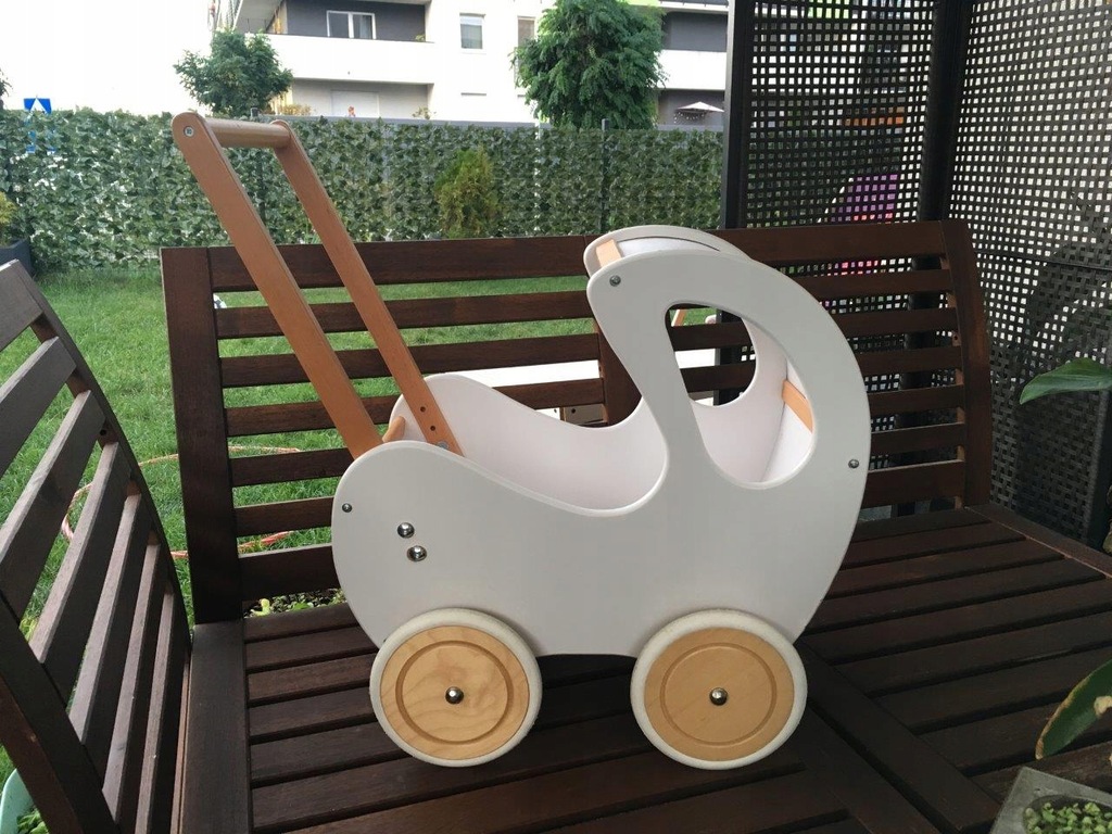 Wózek drewniany dla lalek Retro Łodź
