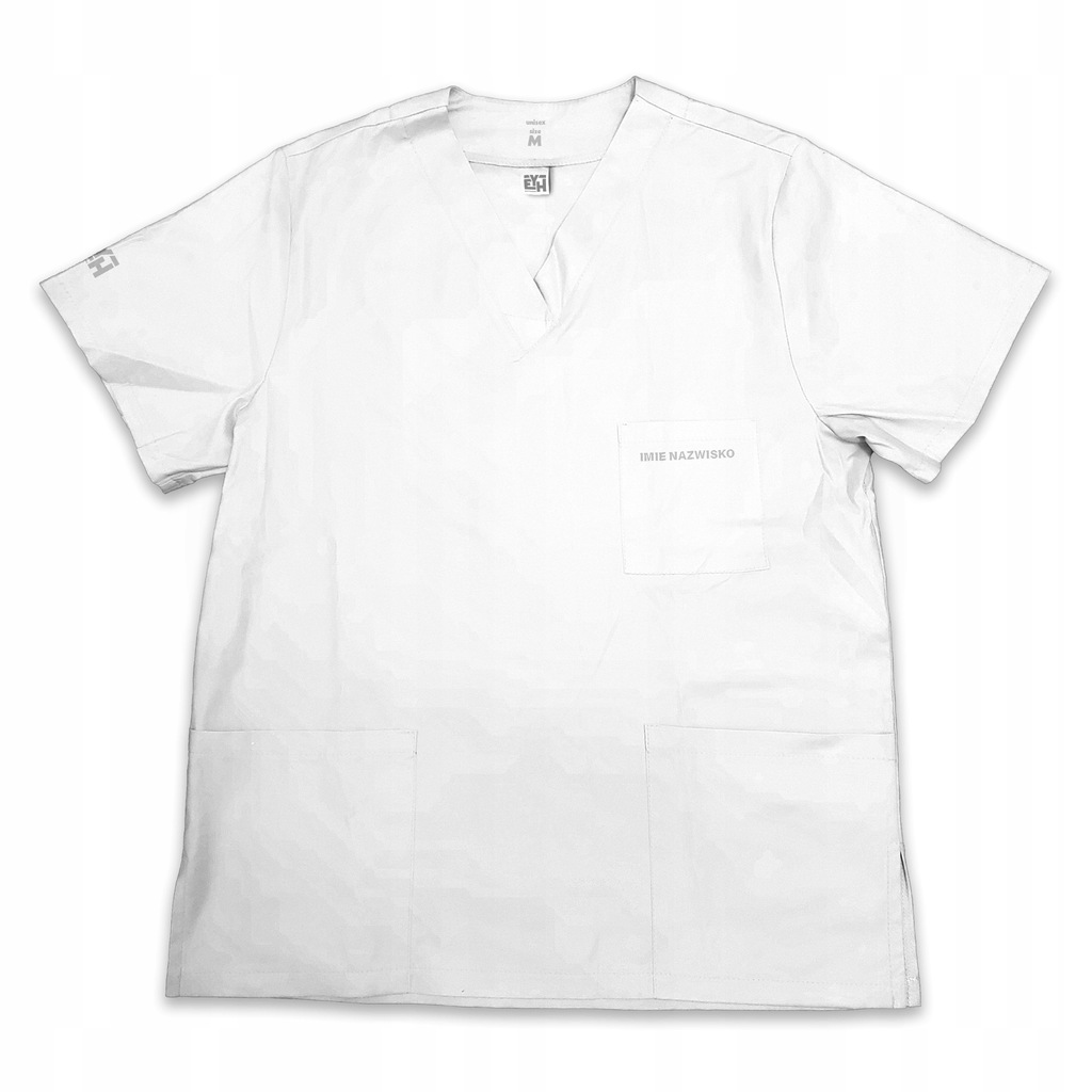 Bluza medyczna biała rozmiar 2XL bawełna 3 kieszenie Enjoy Your Hoodie
