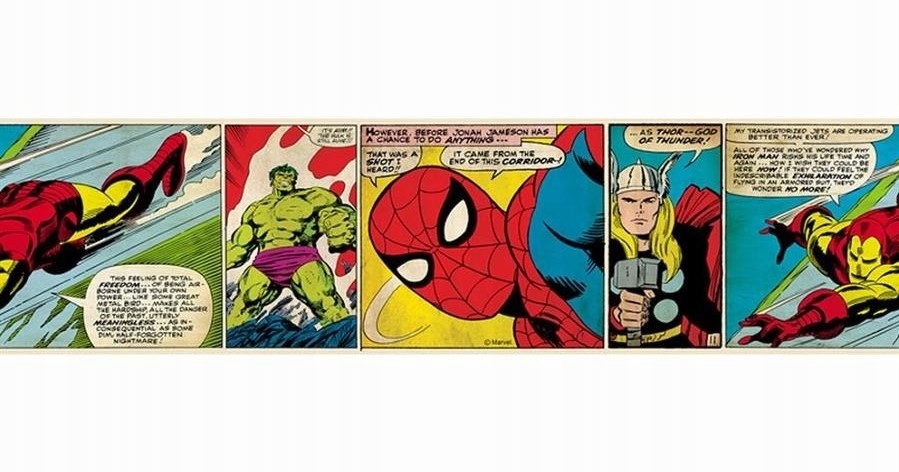 Pas ozdobny samoprzylepny na ścianę Marvel Comics