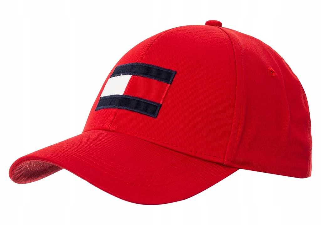 TOMMY HILFIGER CZAPKA Z DASZKIEM BIG FLAG RED