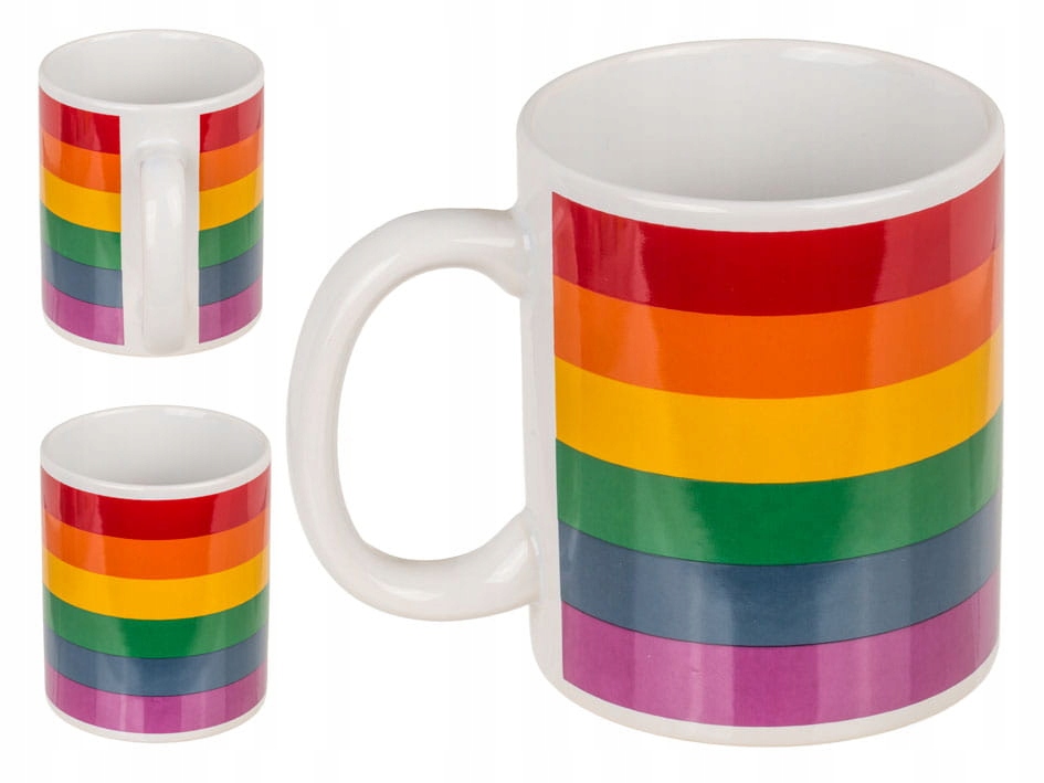 KUBEK kamionka ceramika LGBT TĘCZOWY 300 ml