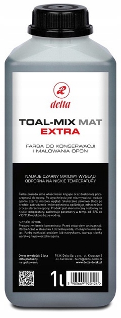 Farba do opon TOAL MIX EXTRA MAT 1l - koncentrat