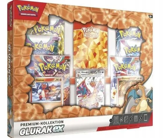 02. Pokémon Glurak Ex z Premium Kollektion karty kolekcjonerskie