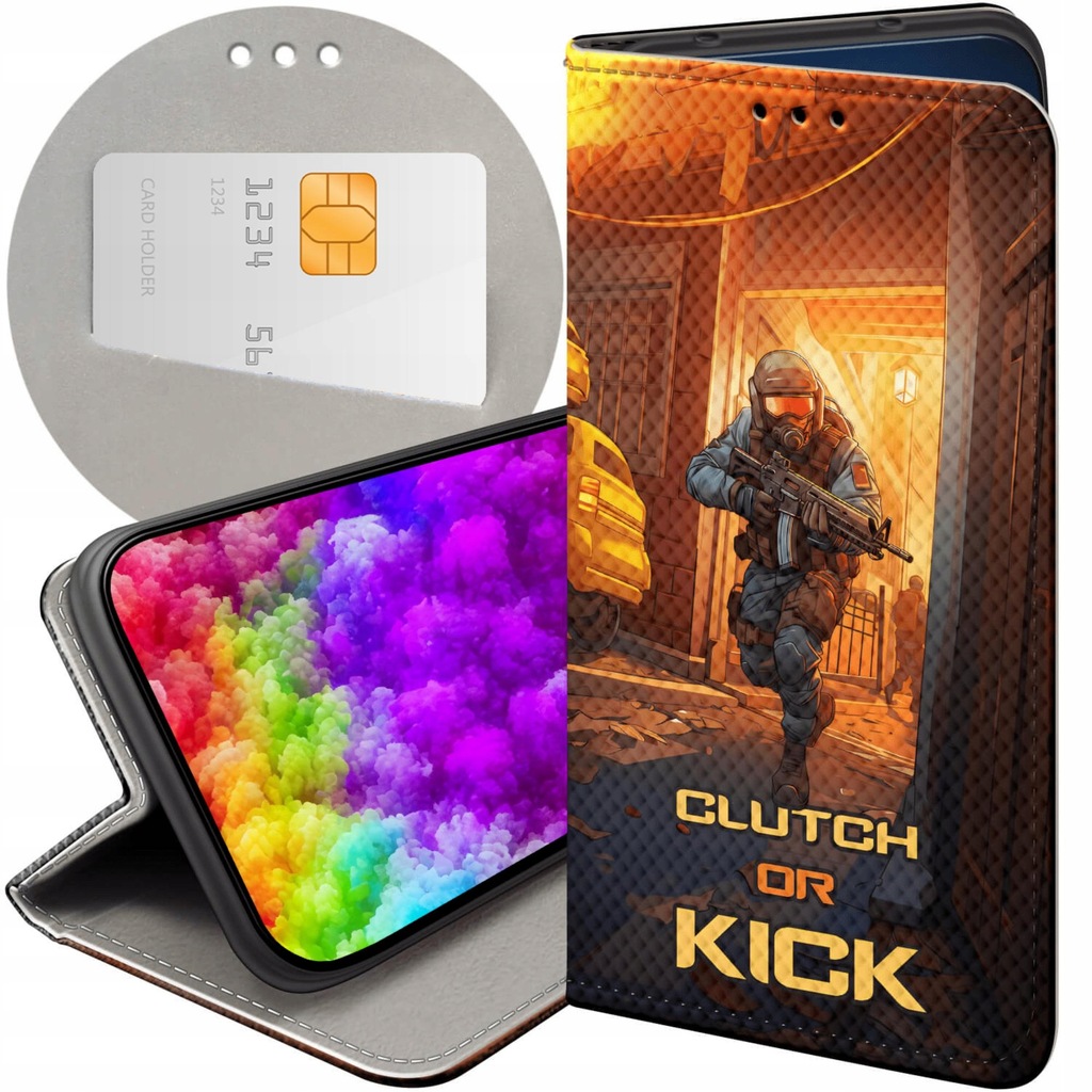 ETUI Z KLAPKĄ DO XIAOMI REDMI NOTE 9 WZORY CS GO COUNTER-STRIKE FUTERAŁ