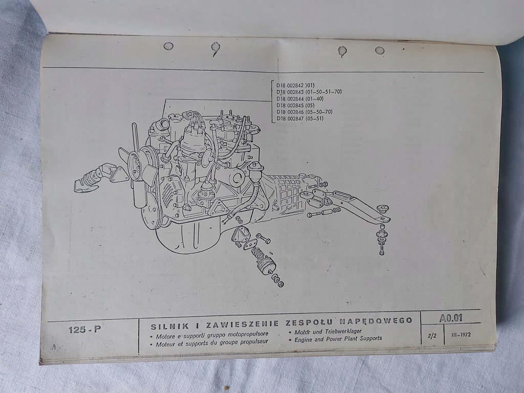 Polski Fiat 125 P FSO Katalog części Reprint