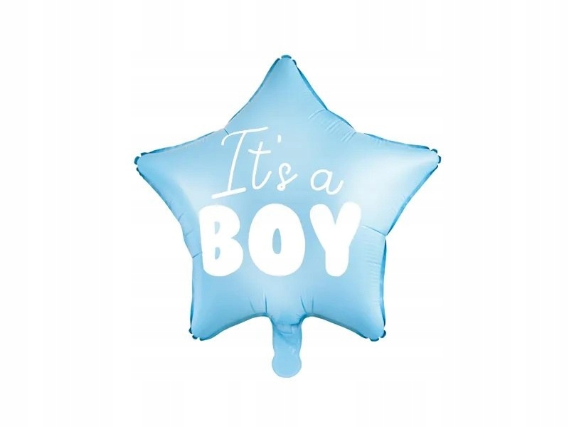 Balon foliowy "It's a boy" na baby shower gwiazda niebieska 48cm