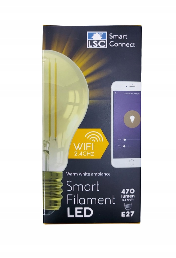 SMART ŻARÓWKA filament 470lm WIFI E27