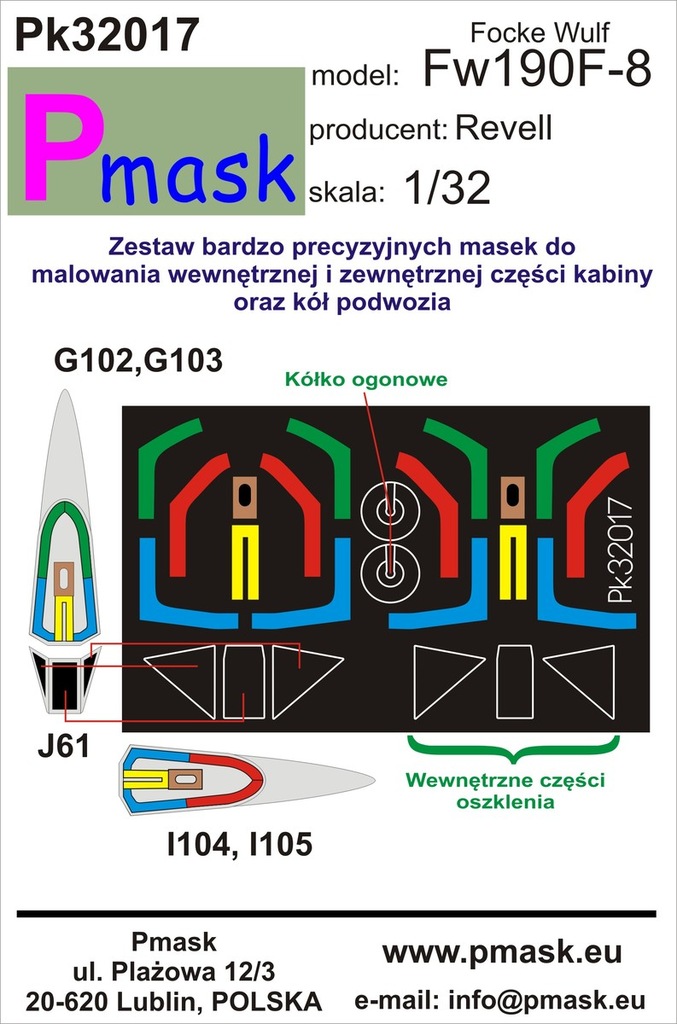 Maski Focke Wulf Fw-190F-8 1:32 PMASK PK32017