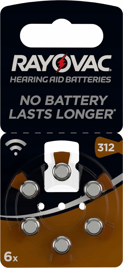 6x Baterie do aparatów słuch. Rayovac 312 specjal