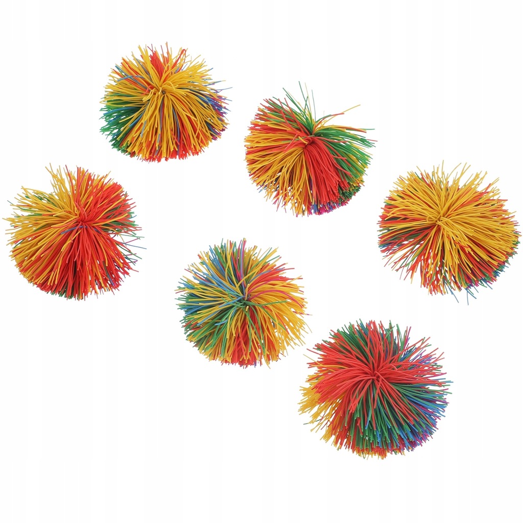 Kids Playset Rainbow Stringy Ball 6 Pcs