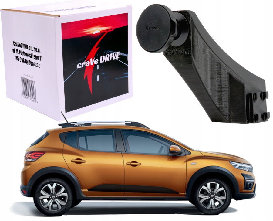 Czarny Uchwyt magnetyczny telefon Dacia Sandero 3