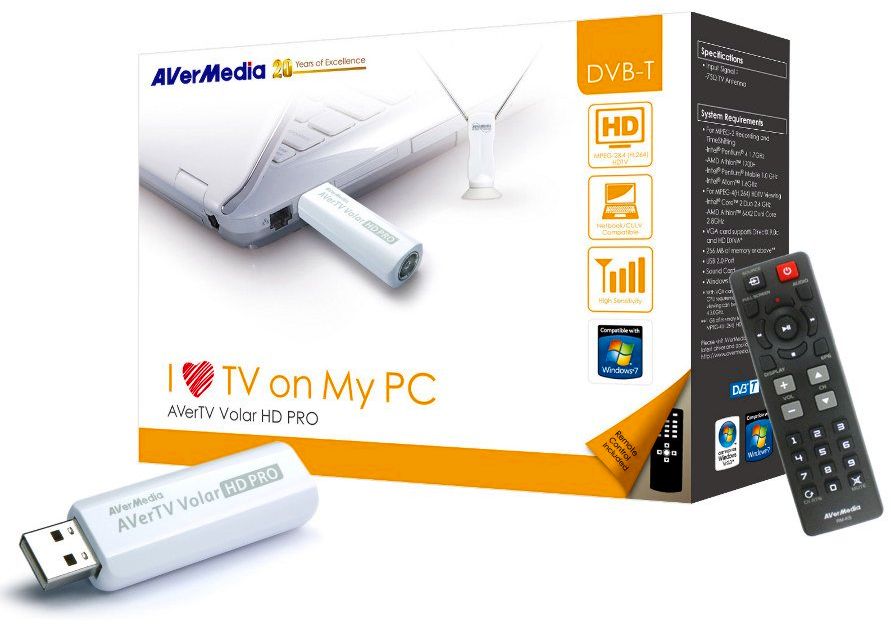 AVerMedia Tuner TV DVB-T USB Grabber Volar HD PRO