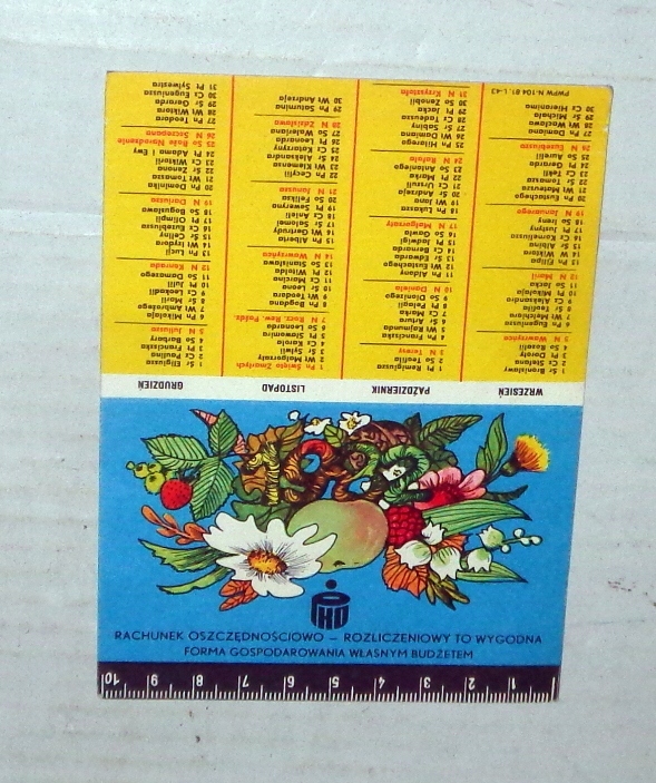 PKO - kalendarzyk z 1981r .