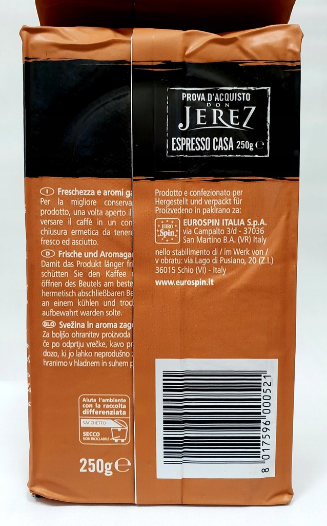 KAWA MIELONA Don Jerez Espresso Casa 250 WŁOSKA 7891963971