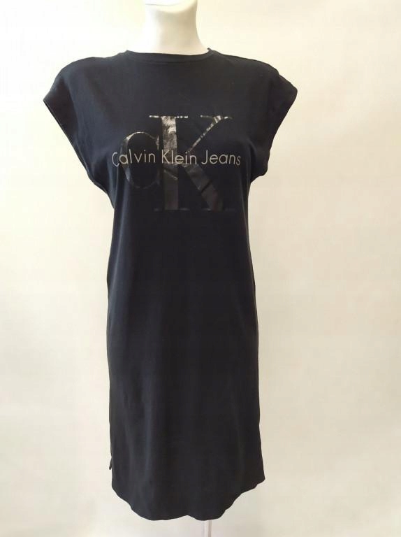 D3E211*CALVIN KLEIN SUKIENKA MIDI BLACK 36 S D01