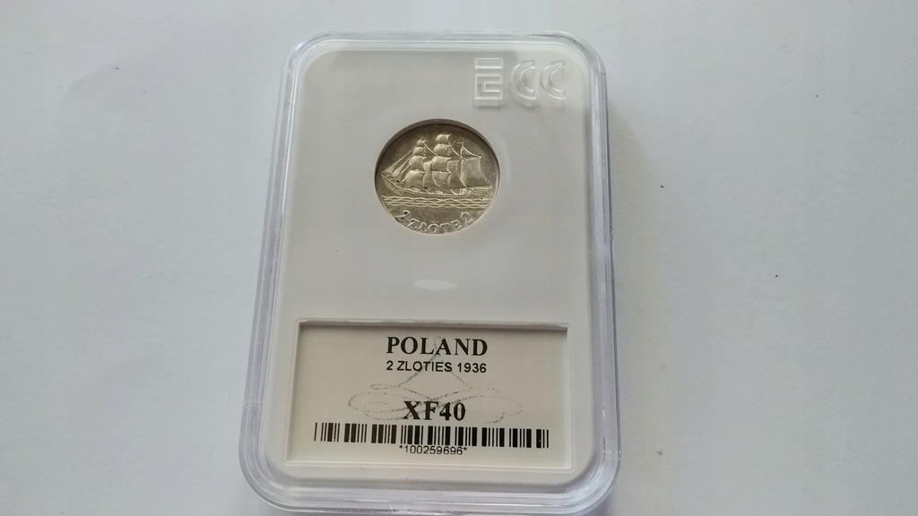 Moneta 2zł Żaglowiec 1936 AG Srebro