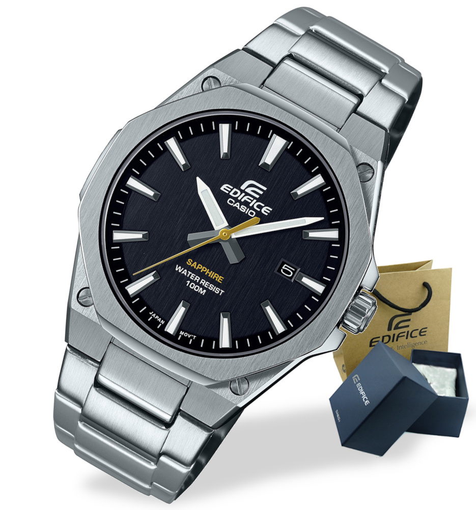 Klasyczny zegarek męski Casio Edifice EFR-S108D Szafir WR100M +Box + GRAWER