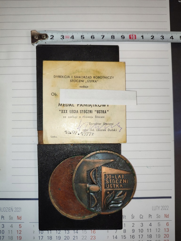 Medal 30 LAT STOCZNI USTKA 1945 - 1945 Z NADANIEM 53.