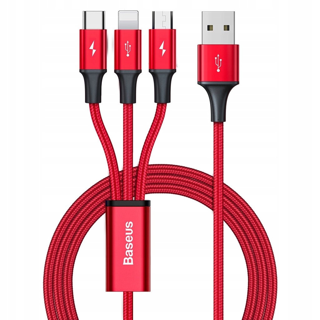 Купить КАБЕЛЬ USB BASEUS 3 в 1 USB C LIGHTNING MICRO 1,2 М: отзывы, фото, характеристики в интерне-магазине Aredi.ru