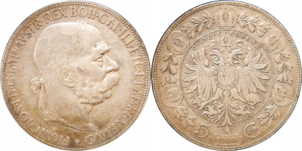 Austrowęgry - Franciszek Józef - 5 koron 1900 !!!