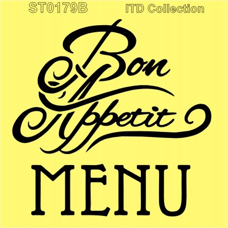 Szablon 179 do decoupage scrap Bon Appetit Menu Napisy