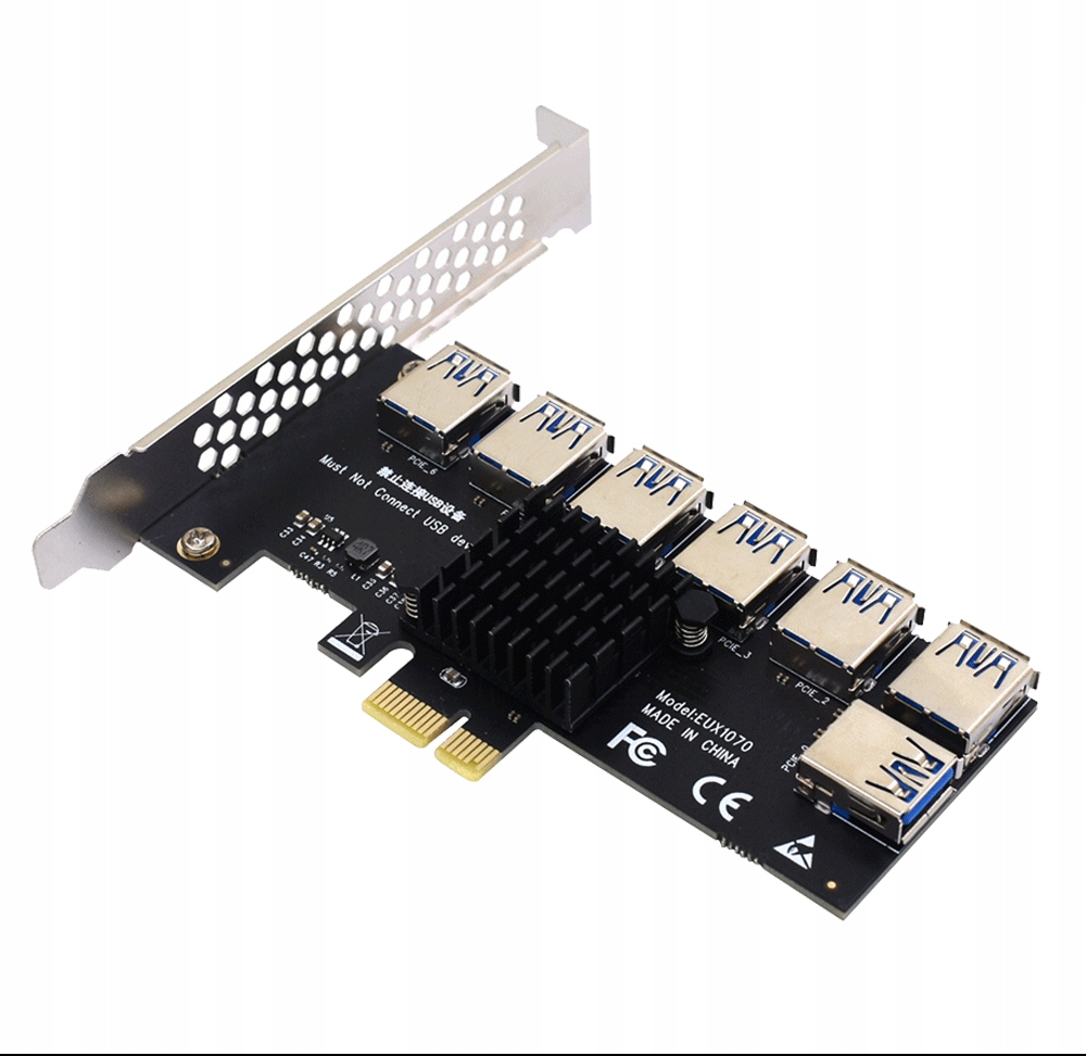 Adapter Rozdzielacz Portu PCI-E SPLITTER 7x WEJŚĆ