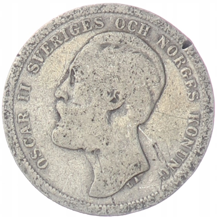 1 Korona - Król Oskar II - Szwecja - 1883 rok