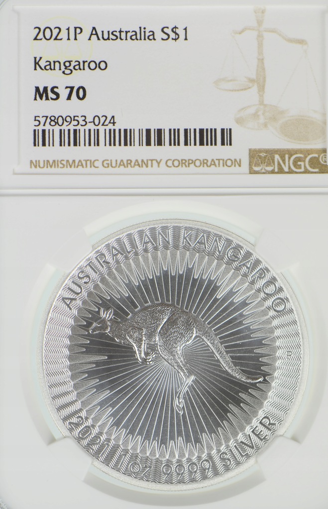 1oz - Australia 1 $ Kangur 2021 - NGC MS70