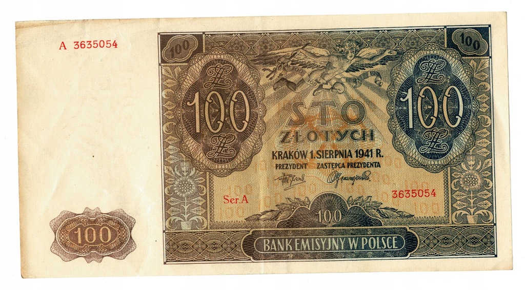 100 ZŁOTYCH - 1941 - SERIA A