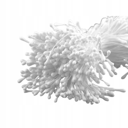 Matowe pręciki na sztywnej nitce 400 sztuk BIAŁE MAT-424