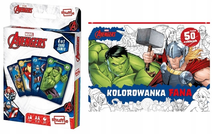 Gra karciana AVENGERS + Kolorowanka fana