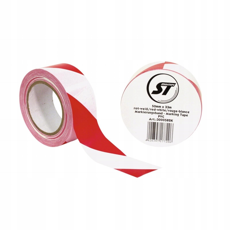 Gaffa 3000582K Marking Tape PVC red/white taśma