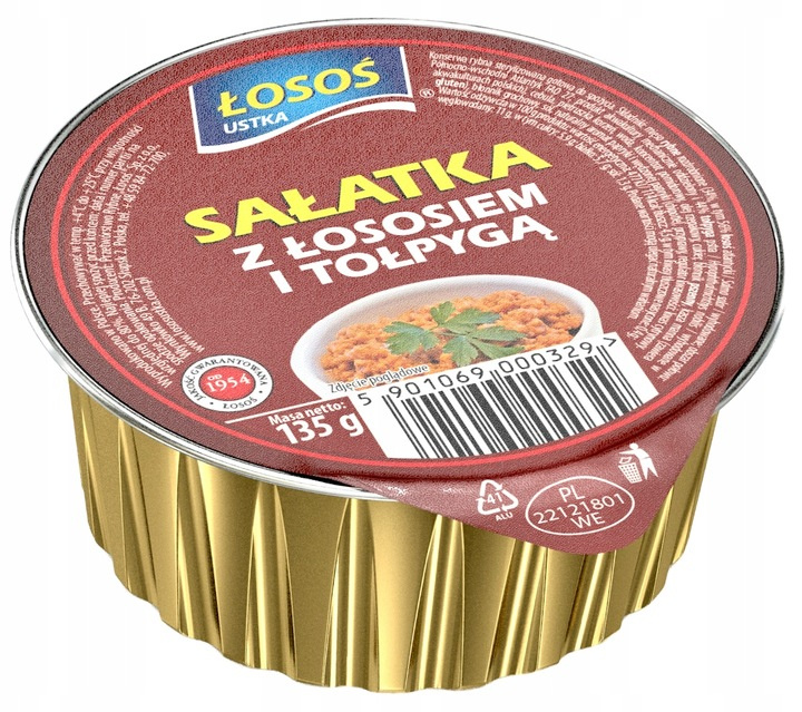 ŁOSOŚSAŁATKA Z ŁOSOSIEM I TOŁPYGĄ 135g.